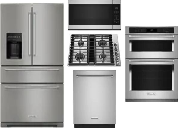 5 Piece Package Includes Refrigerator, Cooktop, Wall Oven, Microwave And Dishwasher
