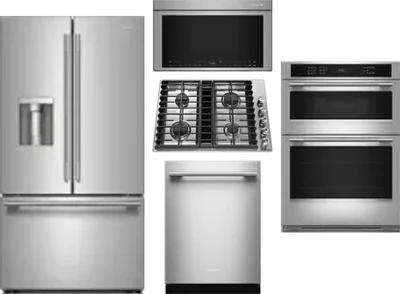 5 Piece Package Includes Refrigerator, Cooktop, Wall Oven, Microwave And Dishwasher