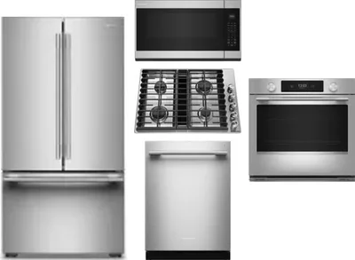 5 Piece Package Includes Refrigerator, Cooktop, Wall Oven, Microwave And Dishwasher