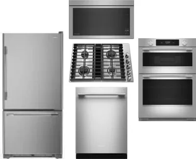 5 Piece Package Includes Refrigerator, Cooktop, Wall Oven, Microwave And Dishwasher