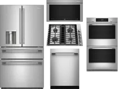 5 Piece Package Includes Refrigerator, Cooktop, Wall Oven, Microwave And Dishwasher