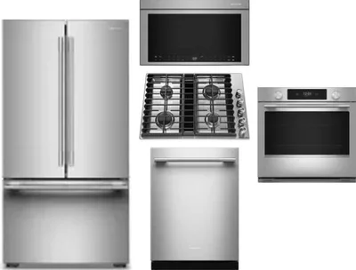5 Piece Package Includes Refrigerator, Cooktop, Wall Oven, Microwave And Dishwasher