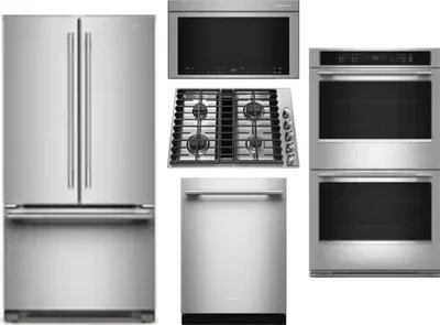 5 Piece Package Includes Refrigerator, Cooktop, Wall Oven, Microwave And Dishwasher