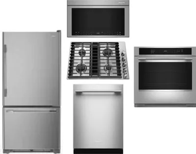 5 Piece Package Includes Refrigerator, Cooktop, Wall Oven, Microwave And Dishwasher