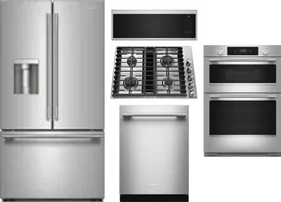 5 Piece Package Includes Refrigerator, Cooktop, Wall Oven, Microwave And Dishwasher