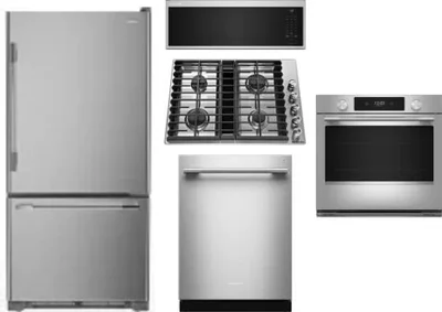 5 Piece Package Includes Refrigerator, Cooktop, Wall Oven, Microwave And Dishwasher