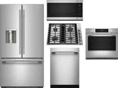 5 Piece Package Includes Refrigerator, Cooktop, Wall Oven, Microwave And Dishwasher