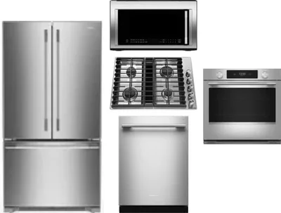 5 Piece Package Includes Refrigerator, Cooktop, Wall Oven, Microwave And Dishwasher