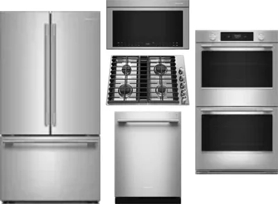 5 Piece Package Includes Refrigerator, Cooktop, Wall Oven, Microwave And Dishwasher