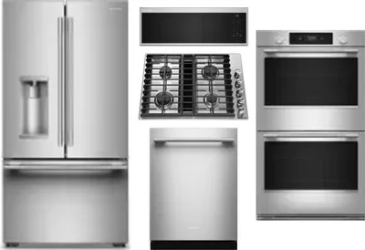 5 Piece Package Includes Refrigerator, Cooktop, Wall Oven, Microwave And Dishwasher
