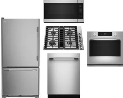 5 Piece Package Includes Refrigerator, Cooktop, Wall Oven, Microwave And Dishwasher
