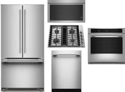 5 Piece Package Includes Refrigerator, Cooktop, Wall Oven, Microwave And Dishwasher