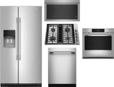 5 Piece Package Includes Refrigerator, Cooktop, Wall Oven, Microwave And Dishwasher