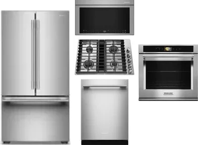 5 Piece Package Includes Refrigerator, Cooktop, Wall Oven, Microwave And Dishwasher