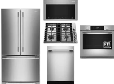 5 Piece Package Includes Refrigerator, Cooktop, Wall Oven, Microwave And Dishwasher