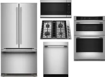 5 Piece Package Includes Refrigerator, Cooktop, Wall Oven, Microwave And Dishwasher