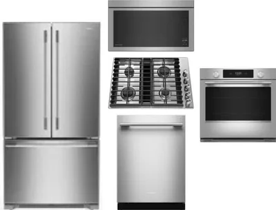 5 Piece Package Includes Refrigerator, Cooktop, Wall Oven, Microwave And Dishwasher