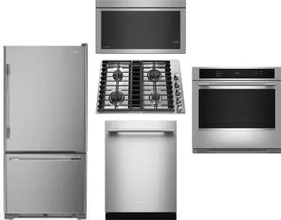 5 Piece Package Includes Refrigerator, Cooktop, Wall Oven, Microwave And Dishwasher