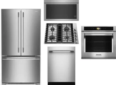 5 Piece Package Includes Refrigerator, Cooktop, Wall Oven, Microwave And Dishwasher