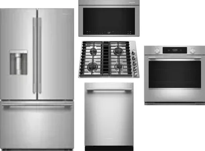 5 Piece Package Includes Refrigerator, Cooktop, Wall Oven, Microwave And Dishwasher
