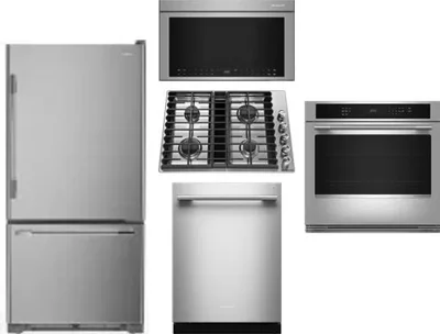 5 Piece Package Includes Refrigerator, Cooktop, Wall Oven, Microwave And Dishwasher