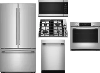 5 Piece Package Includes Refrigerator, Cooktop, Wall Oven, Microwave And Dishwasher