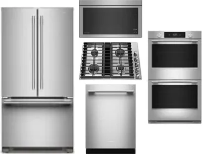 5 Piece Package Includes Refrigerator, Cooktop, Wall Oven, Microwave And Dishwasher