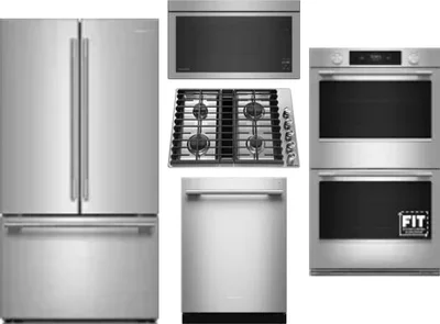 5 Piece Package Includes Refrigerator, Cooktop, Wall Oven, Microwave And Dishwasher