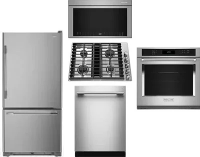 5 Piece Package Includes Refrigerator, Cooktop, Wall Oven, Microwave And Dishwasher
