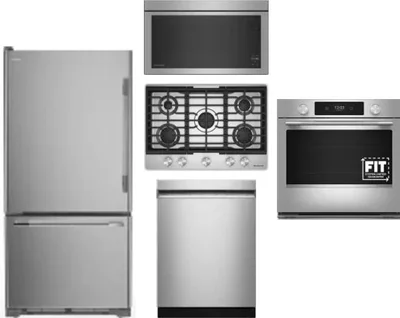 5 Piece Package Includes Refrigerator, Cooktop, Wall Oven, Microwave And Dishwasher
