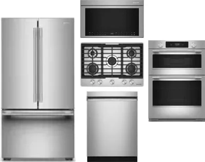 5 Piece Package Includes Refrigerator, Cooktop, Wall Oven, Microwave And Dishwasher