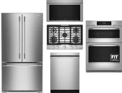 5 Piece Package Includes Refrigerator, Cooktop, Wall Oven, Microwave And Dishwasher