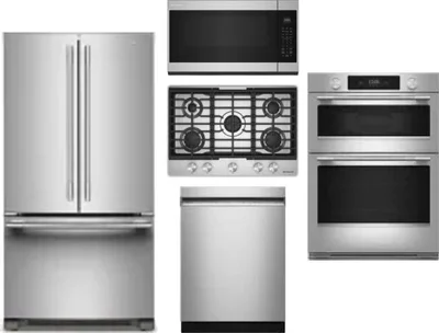 5 Piece Package Includes Refrigerator, Cooktop, Wall Oven, Microwave And Dishwasher