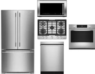 5 Piece Package Includes Refrigerator, Cooktop, Wall Oven, Microwave And Dishwasher