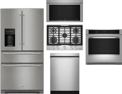 5 Piece Package Includes Refrigerator, Cooktop, Wall Oven, Microwave And Dishwasher