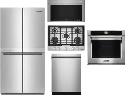 5 Piece Package Includes Refrigerator, Cooktop, Wall Oven, Microwave And Dishwasher