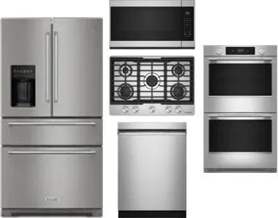 5 Piece Package Includes Refrigerator, Cooktop, Wall Oven, Microwave And Dishwasher