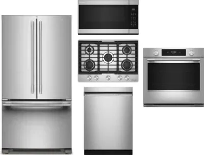 5 Piece Package Includes Refrigerator, Cooktop, Wall Oven, Microwave And Dishwasher