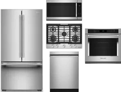5 Piece Package Includes Refrigerator, Cooktop, Wall Oven, Microwave And Dishwasher