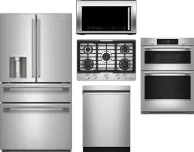 5 Piece Package Includes Refrigerator, Cooktop, Wall Oven, Microwave And Dishwasher