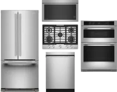 5 Piece Package Includes Refrigerator, Cooktop, Wall Oven, Microwave And Dishwasher