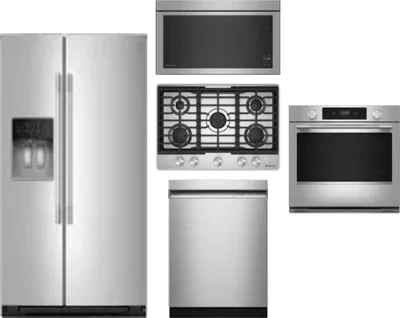5 Piece Package Includes Refrigerator, Cooktop, Wall Oven, Microwave And Dishwasher