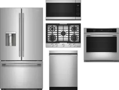 5 Piece Package Includes Refrigerator, Cooktop, Wall Oven, Microwave And Dishwasher