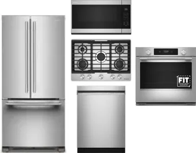 5 Piece Package Includes Refrigerator, Cooktop, Wall Oven, Microwave And Dishwasher