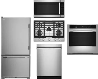 5 Piece Package Includes Refrigerator, Cooktop, Wall Oven, Microwave And Dishwasher