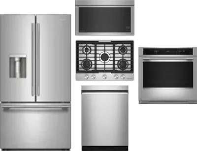 5 Piece Package Includes Refrigerator, Cooktop, Wall Oven, Microwave And Dishwasher