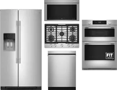5 Piece Package Includes Refrigerator, Cooktop, Wall Oven, Microwave And Dishwasher