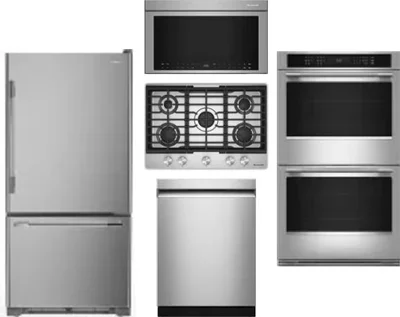 5 Piece Package Includes Refrigerator, Cooktop, Wall Oven, Microwave And Dishwasher