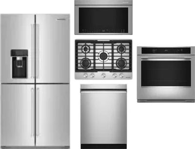 5 Piece Package Includes Refrigerator, Cooktop, Wall Oven, Microwave And Dishwasher