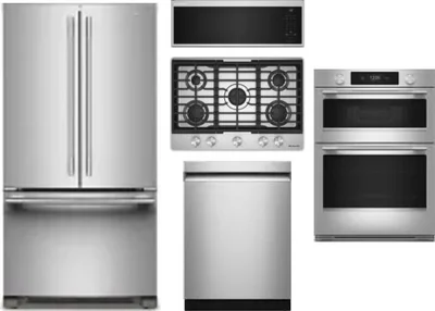 5 Piece Package Includes Refrigerator, Cooktop, Wall Oven, Microwave And Dishwasher